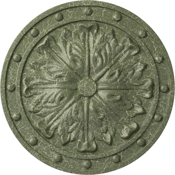 Ekena Millwork Foster Acanthus Leaf Medallion (Canopies up to 2 1/4"), 20 1/2"OD x 1 1/2"P, Athenian Green Crackle CM20FOAGC - main